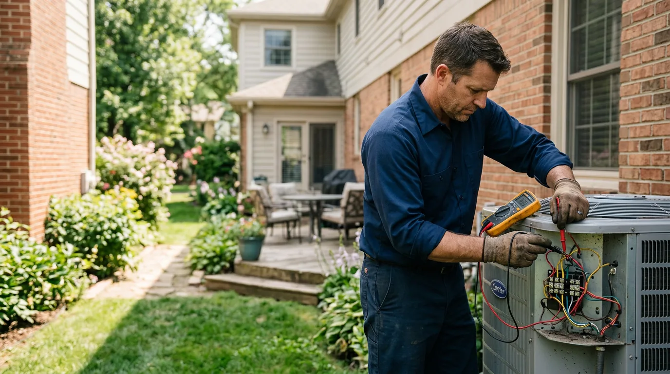 HVAC technician working near Meridian, MS